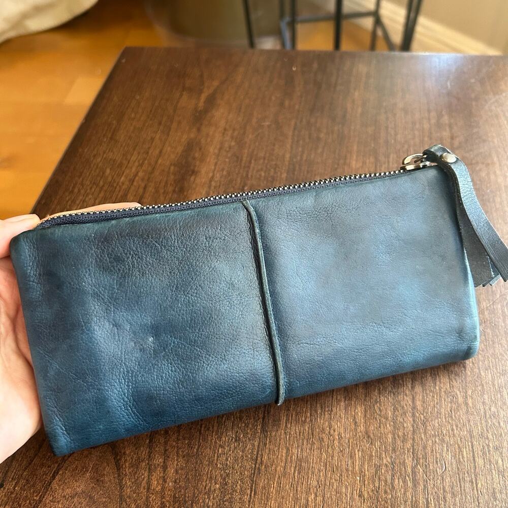 Latico Andi Leather Wallet in denim blue